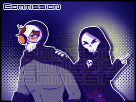 Commission: Deadman &amp; Lady Death (Simple Half Body + Extra Character)